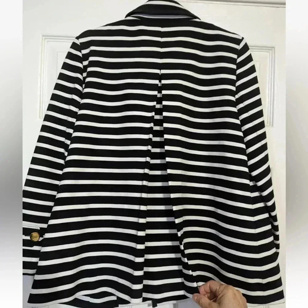 Kate Spade Broome Street Striped Short Pea Coat Jacket size 0 - Picture 5 of 8